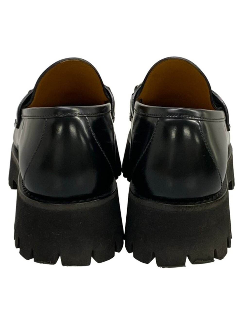 Gucci Loafers 38 Horsebit Black Thick Sole Leather - Picture 6 of 14